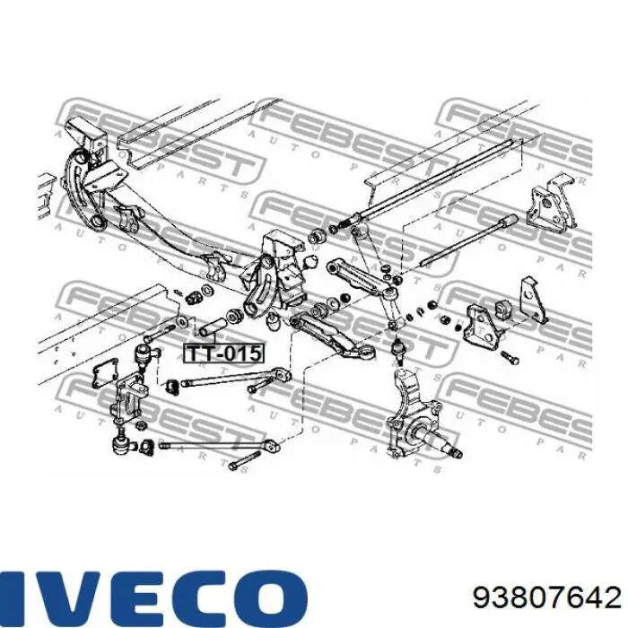 Silentblock przedniego wahacza dolnego 93807642 Iveco