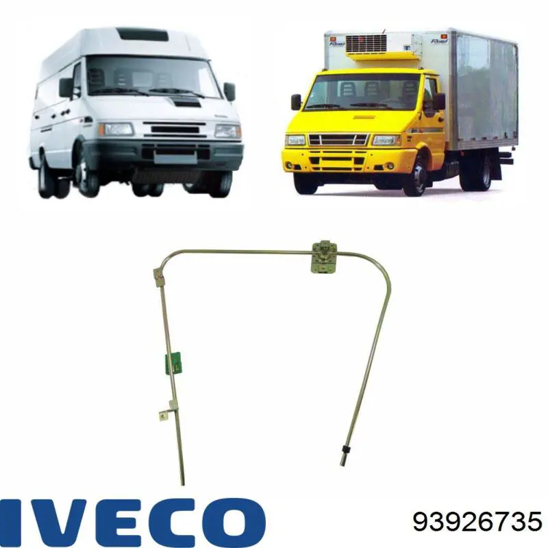 Do koszyka 93926735 Iveco Mechanizm podnoszenia szyby drzwi przednich lewych