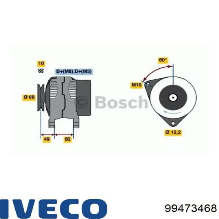 99473468 Iveco Alternator