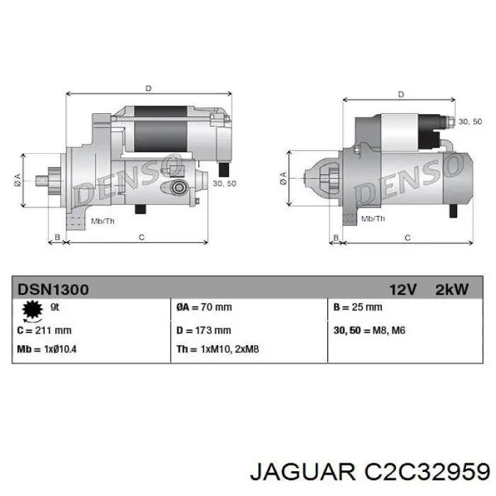 C2C32959 Jaguar rozrusznik