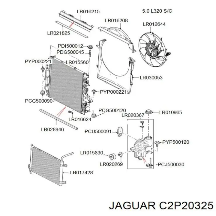 Pokrywa (korek) zbiornika wyrównawczego C2P20325 Jaguar