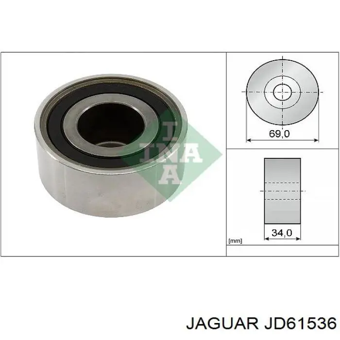 Do koszyka JD61536 Jaguar Rolka prowadząca kierunkowa paska rozrządu