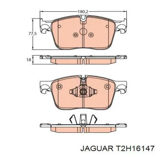 Do koszyka T2H16147 Jaguar Klocki hamulcowe przednie tarczowe