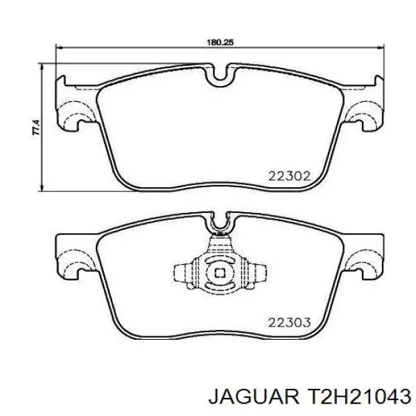 Klocki hamulcowe przednie tarczowe T2H21043 Jaguar