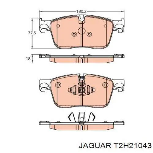 T2H21043 Jaguar Klocki hamulcowe przednie tarczowe