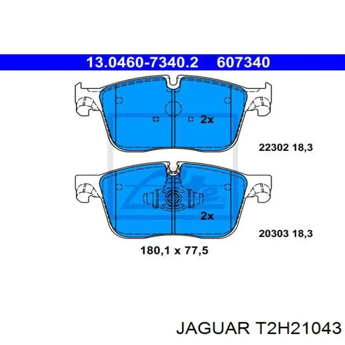 Klocki hamulcowe przednie tarczowe Jaguar T2H21043 cena, od 57,38 USD