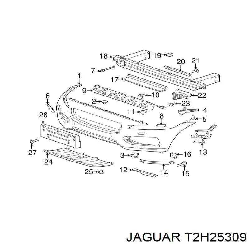 Wzmocnienie zderzaka przedniego Jaguar T2H19105 cena, od 113,33 USD