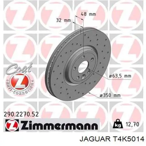 Do koszyka T4A2343 Jaguar Tarcza hamulcowa przednia