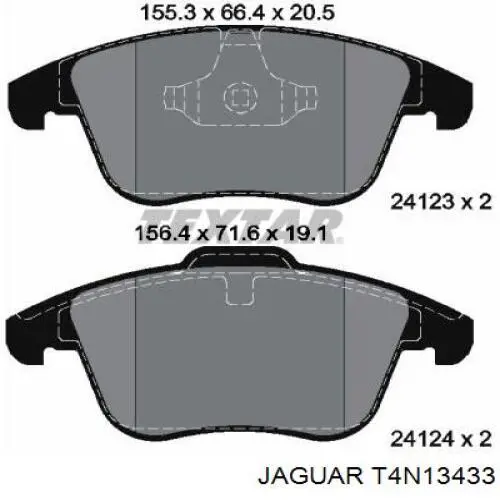 Do koszyka T4N13433 Jaguar Klocki hamulcowe przednie tarczowe