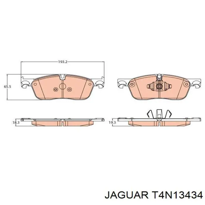 Klocki hamulcowe przednie tarczowe T4N13434 Jaguar