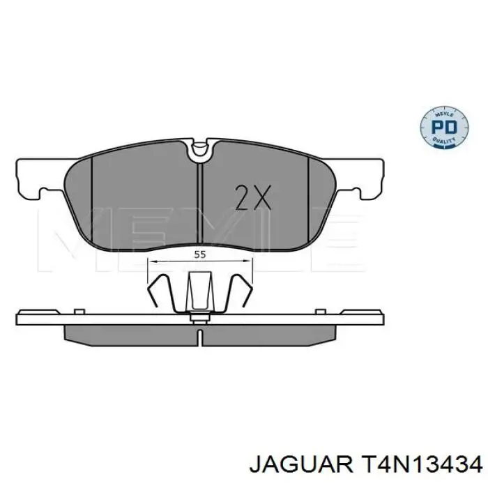 T4N13434 Jaguar Klocki hamulcowe przednie tarczowe
