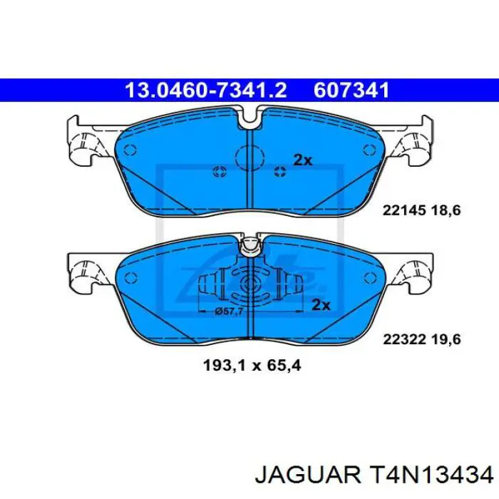 Klocki hamulcowe przednie tarczowe Jaguar T4N13434