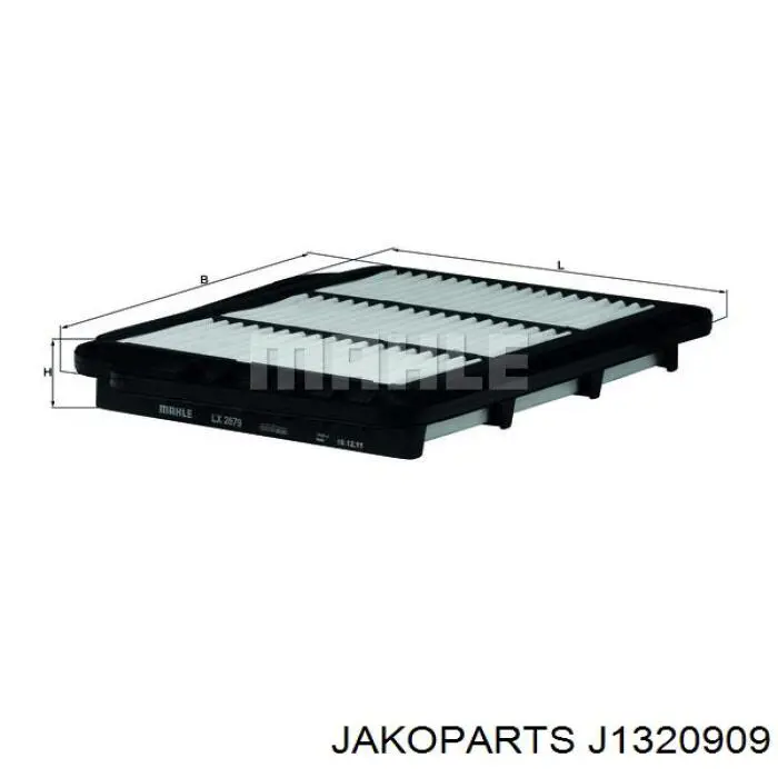 Do koszyka J1320909 Jakoparts Filtr powietrza