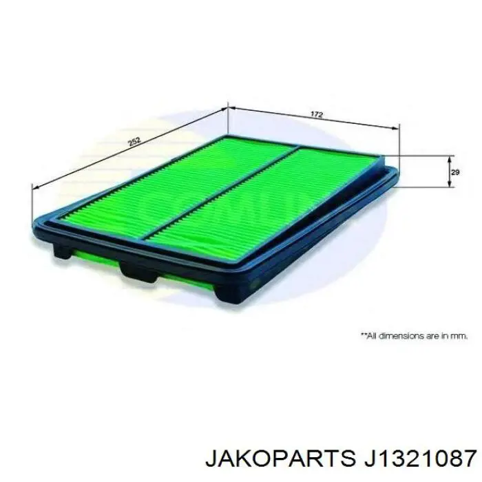 Do koszyka J1321087 Jakoparts Filtr powietrza