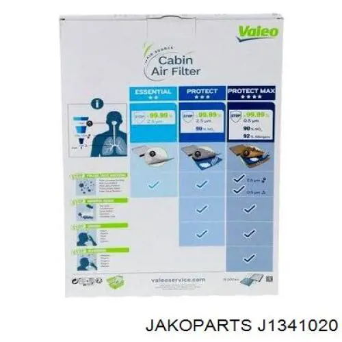 Do koszyka J1341020 Jakoparts Filtr kabiny