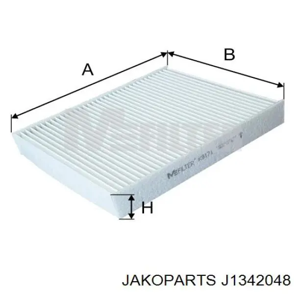 Filtr kabiny Jakoparts J1342048 cena, od 7,57 USD