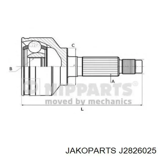 Przegub homokinetyczny przedni zewnętrzny Jakoparts J2826025 cena, od 47,98 USD