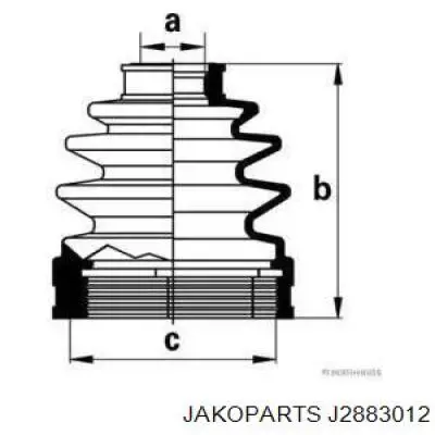Osłona przegubu homokinetycznego półosi przedniej wewnętrzna Jakoparts J2883012 cena, od 13,29 USD