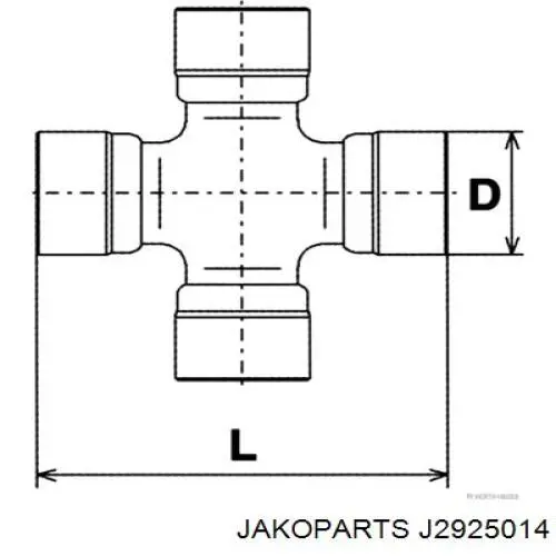 Do koszyka J2925014 Jakoparts Krzyżak wału Cardana tylnego