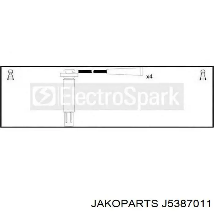 Do koszyka J5387011 Jakoparts Zestaw przewodów wysokiego napięcia
