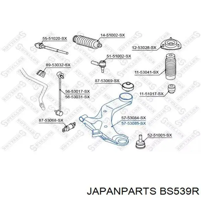 Do koszyka MB831556 Mitsubishi Wahacz zawieszenia przedniego dolny prawy