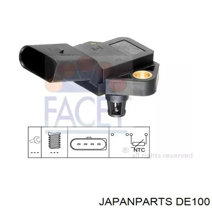 Czujnik przepływu powietrza, przepływomierz powietrza M.A.F. Japan Parts DE100 cena, od 41,98 USD