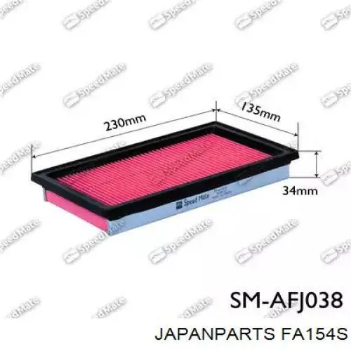Do koszyka FA154S Japan Parts Filtr powietrza