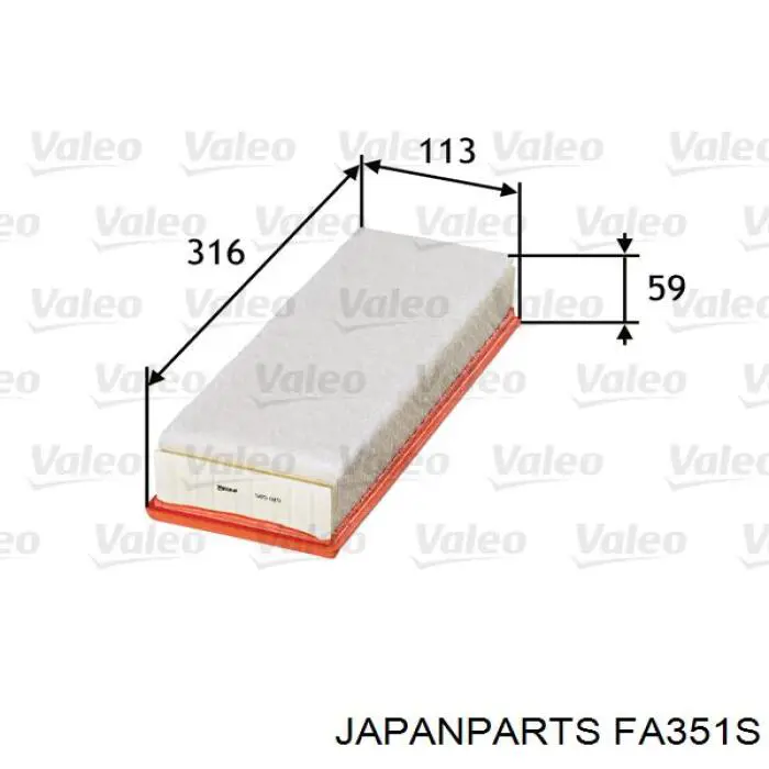 Do koszyka FA351S Japan Parts Filtr powietrza