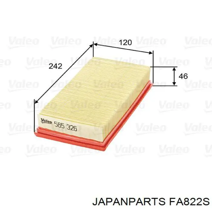 Do koszyka FA822S Japan Parts Filtr powietrza