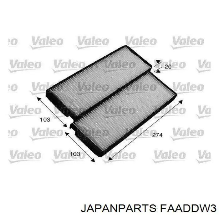 Do koszyka FAADDW3 Japan Parts Filtr kabiny