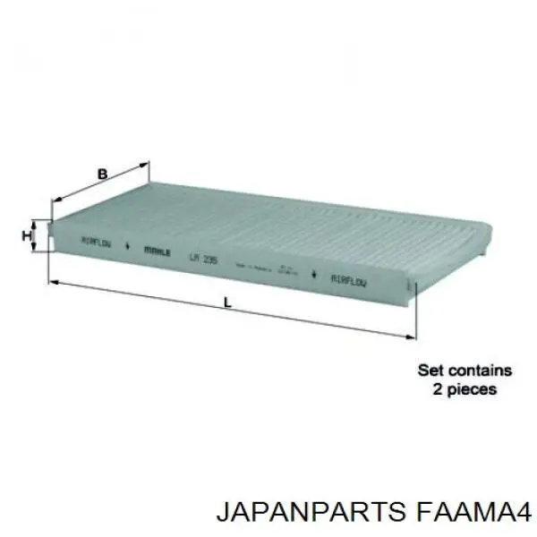 Do koszyka FAAMA4 Japan Parts Filtr kabiny