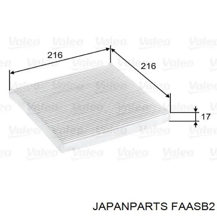 Do koszyka FAASB2 Japan Parts Filtr kabiny