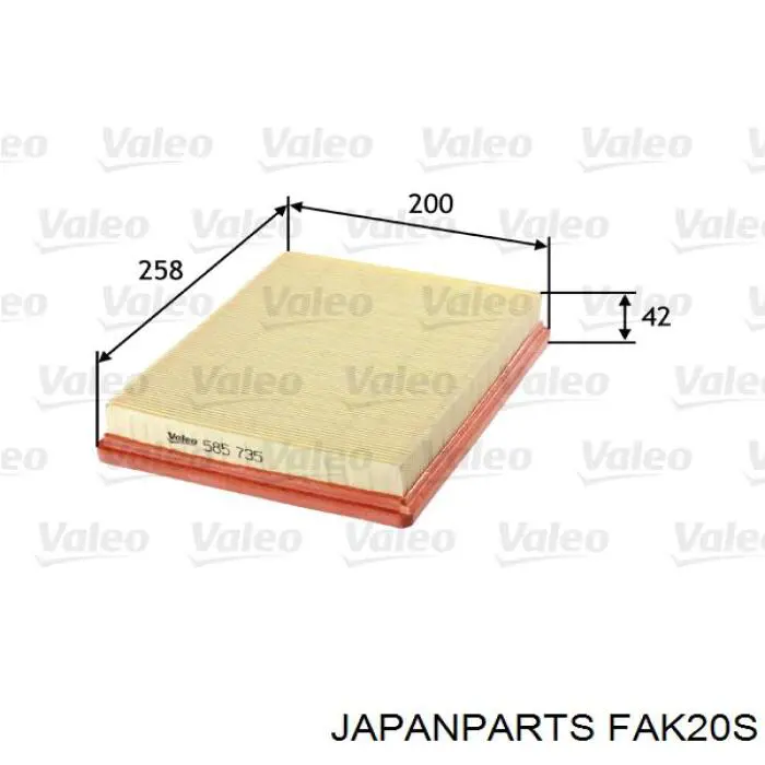 Filtr powietrza Japan Parts FAK20S cena, od 8,69 USD