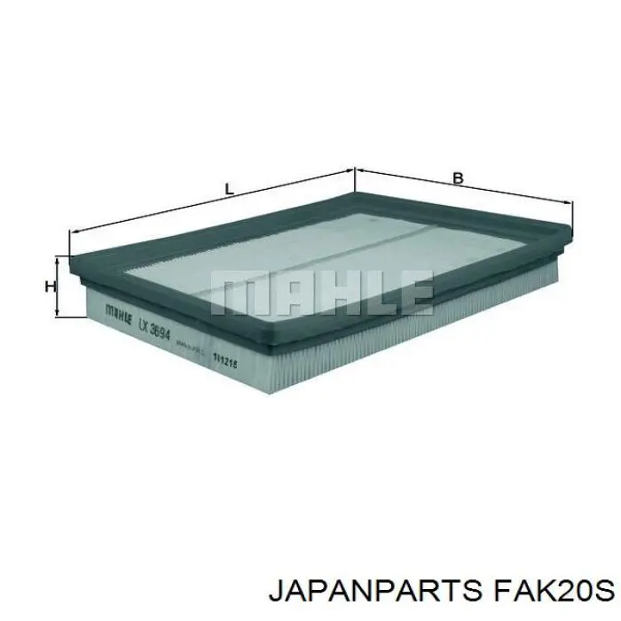 Do koszyka FAK20S Japan Parts Filtr powietrza