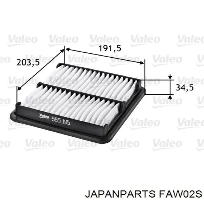 Do koszyka FAW02S Japan Parts Filtr powietrza