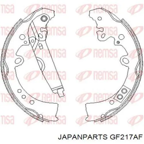 Do koszyka GF217AF Japan Parts Klocki hamulcowe tylne bębnowe