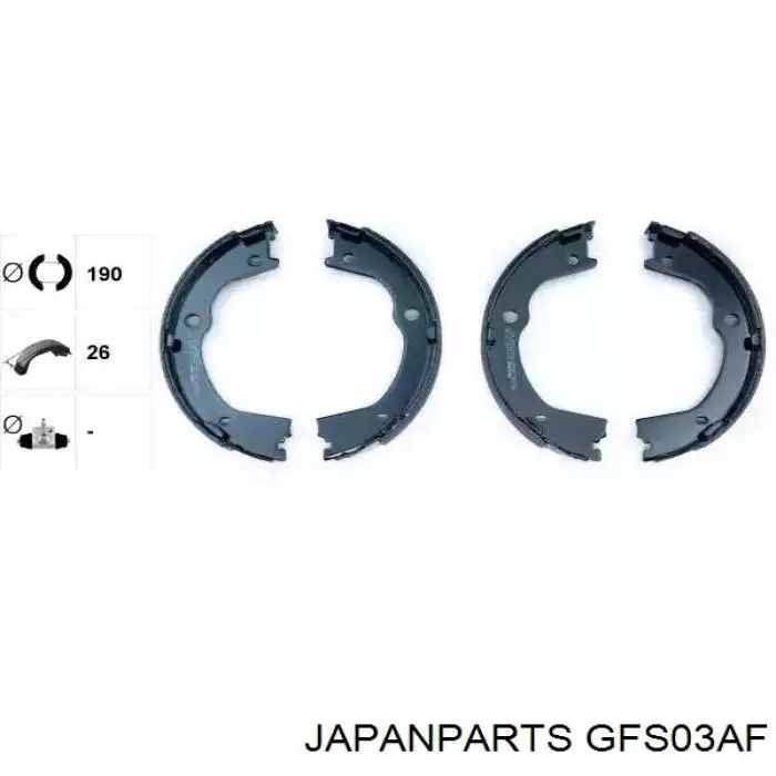 Do koszyka GFS03AF Japan Parts Klocki hamulca ręcznego