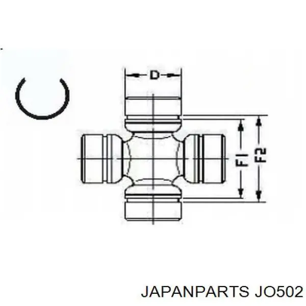 Do koszyka JO502 Japan Parts Krzyżak wału Cardana tylnego