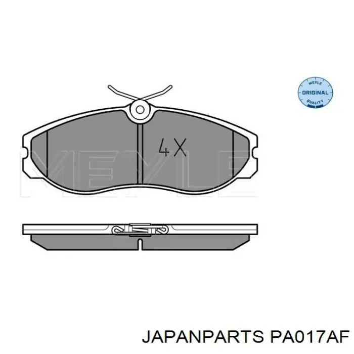 Klocki hamulcowe przednie tarczowe Japan Parts PA017AF cena, od 28,34 USD