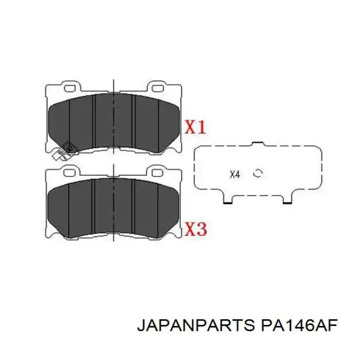 Do koszyka PA146AF Japan Parts Klocki hamulcowe przednie tarczowe