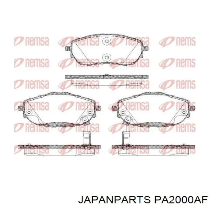 Do koszyka PA2000AF Japan Parts Klocki hamulcowe przednie tarczowe