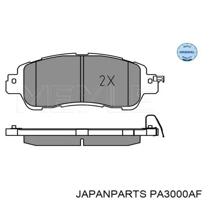 PA3000AF Japan Parts Klocki hamulcowe przednie tarczowe