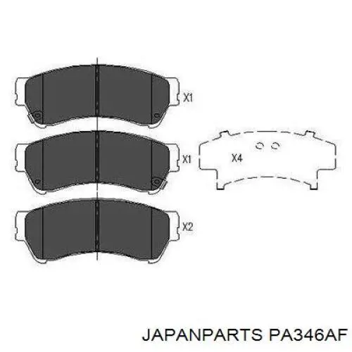 Klocki hamulcowe przednie tarczowe Japan Parts PA346AF cena, od 18,83 USD