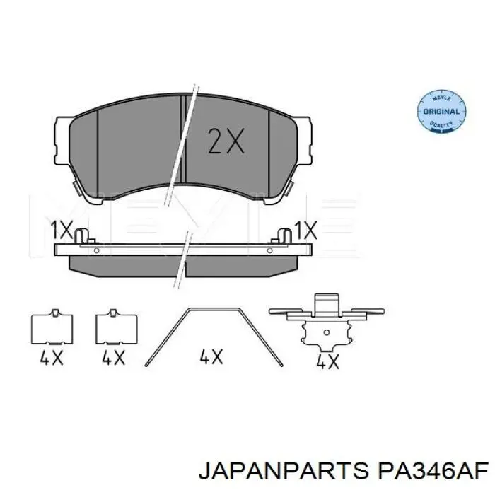 Do koszyka PA346AF Japan Parts Klocki hamulcowe przednie tarczowe