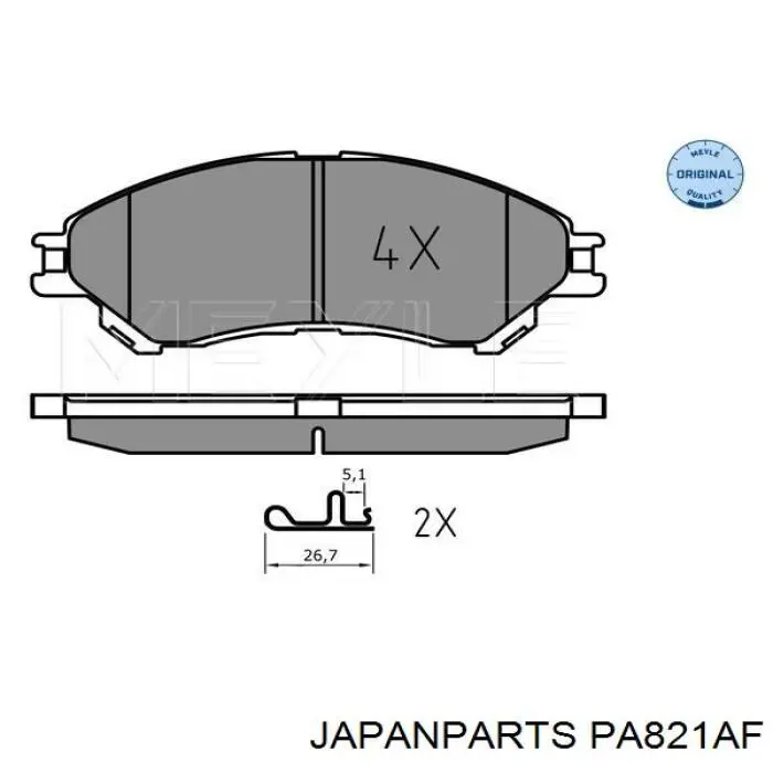 Klocki hamulcowe przednie tarczowe Japan Parts PA821AF cena, od 28,07 USD