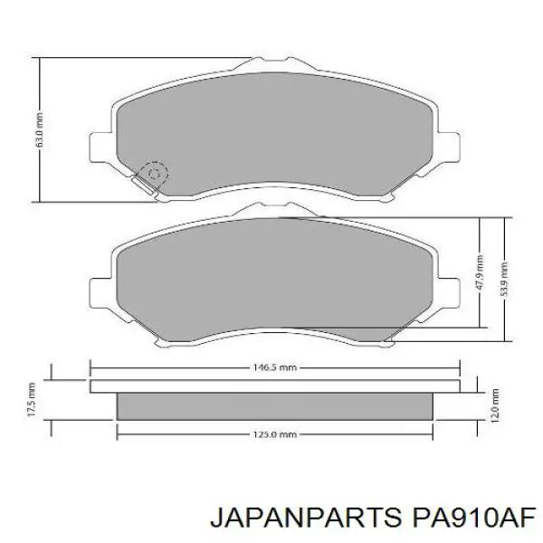 Do koszyka PA910AF Japan Parts Klocki hamulcowe przednie tarczowe