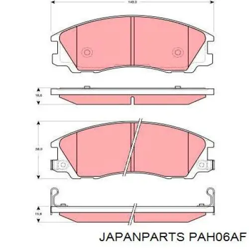 Do koszyka PAH06AF Japan Parts Klocki hamulcowe przednie tarczowe