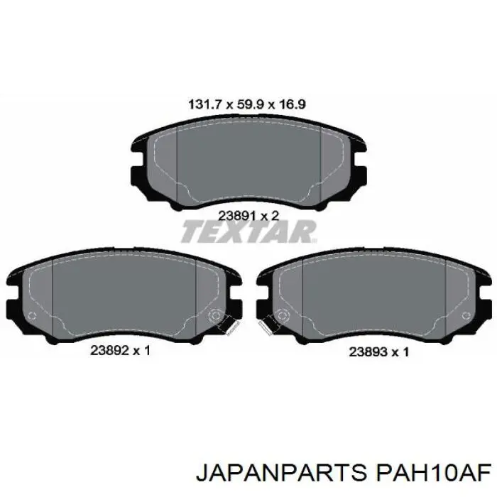 Do koszyka PAH10AF Japan Parts Klocki hamulcowe przednie tarczowe
