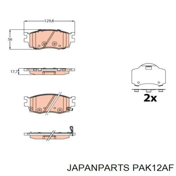 Do koszyka PAK12AF Japan Parts Klocki hamulcowe przednie tarczowe