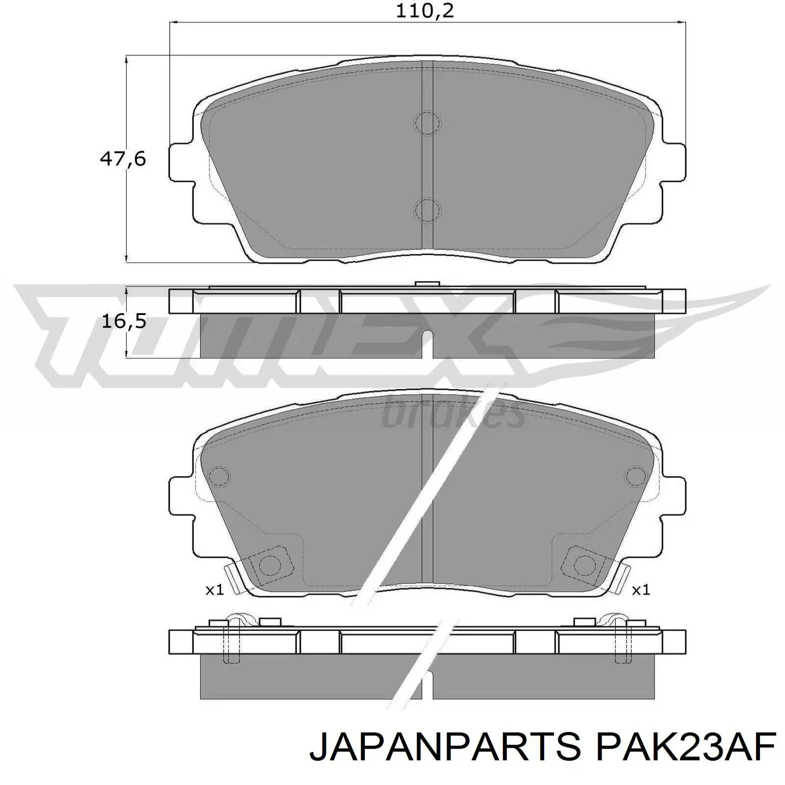 Do koszyka PAK23AF Japan Parts Klocki hamulcowe przednie tarczowe